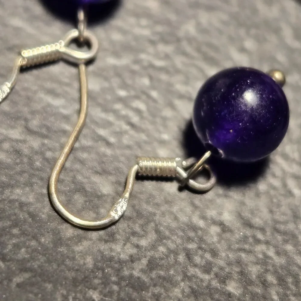 Purple Stone Sterling Silver Earrings